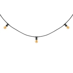 Catena 5 m, 16 lampadine led goccia Ø 60 mm di 4 Watt, cavo nero, prolungabile