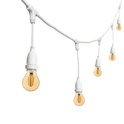 Catena 5 m, 8 lampadine led pendenti goccia Ø 60 mm di 2 Watt, h 30 cm, prolungabile