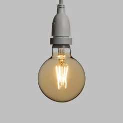 Catena 5 m, 8 lampadine led pendenti globo Ø 95 mm da 4 Watt, h 30 cm, prolungabile