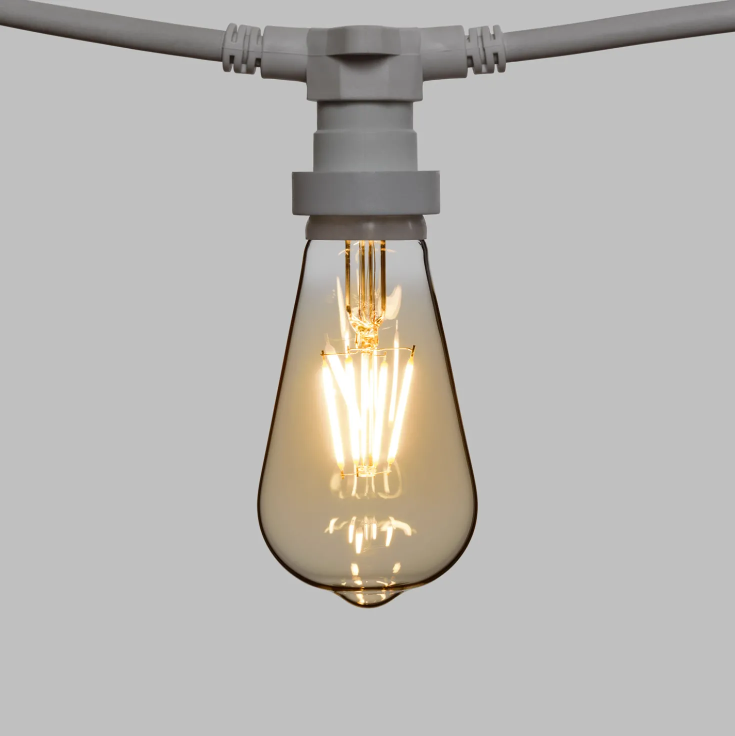 Catena 5 m, 8 lampadine led pendenti Edison Ø 64 mm di 4 watt dimmerabili, h 30 cm, prolungabile