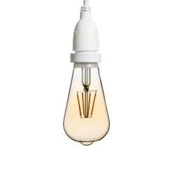 Catena 5 m, 8 lampadine led pendenti Edison Ø 64 mm di 4 watt dimmerabili, h 30 cm, prolungabile