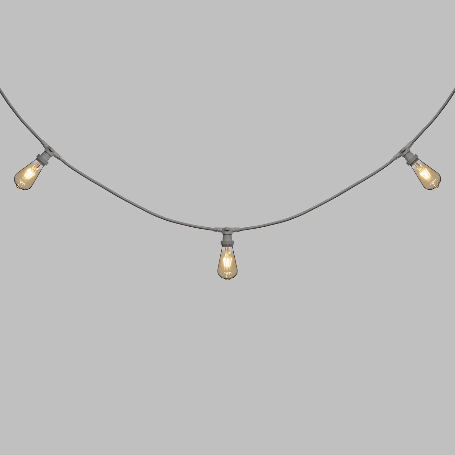 Catena 5 m, 8 lampadine led pendenti Edison Ø 64 mm di 4 watt dimmerabili, h 30 cm, prolungabile