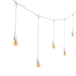 Catena 5 m, 8 lampadine led pendenti goccia Ø 60 mm di 2 Watt, h 70 cm, prolungabile