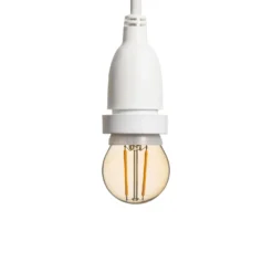 Catena 5 m, 8 lampadine led pendenti globo Ø 45 mm di 2 Watt, h 30 cm, prolungabile