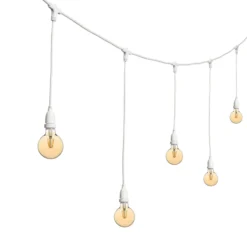 Catena 5 m, 8 lampadine led pendenti globo Ø 95 mm di 4 Watt, h 70 cm, prolungabile