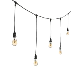 Catena 5 m, 8 lampadine led pendenti Edison Ø 64 mm di 4 watt dimmerabili, h 70 cm, prolungabile