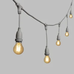 Catena 5 m, 8 lampadine led pendenti goccia Ø 60 mm di 4 Watt, h 30 cm, prolungabile