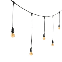 Catena 5 m, 8 lampadine led pendenti goccia Ø 60 mm di 4 Watt, h 70 cm, prolungabile