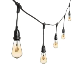 Catena 5 m, 8 lampadine led pendenti Edison Ø 64 mm di 4 Watt, h 30 cm, prolungabile