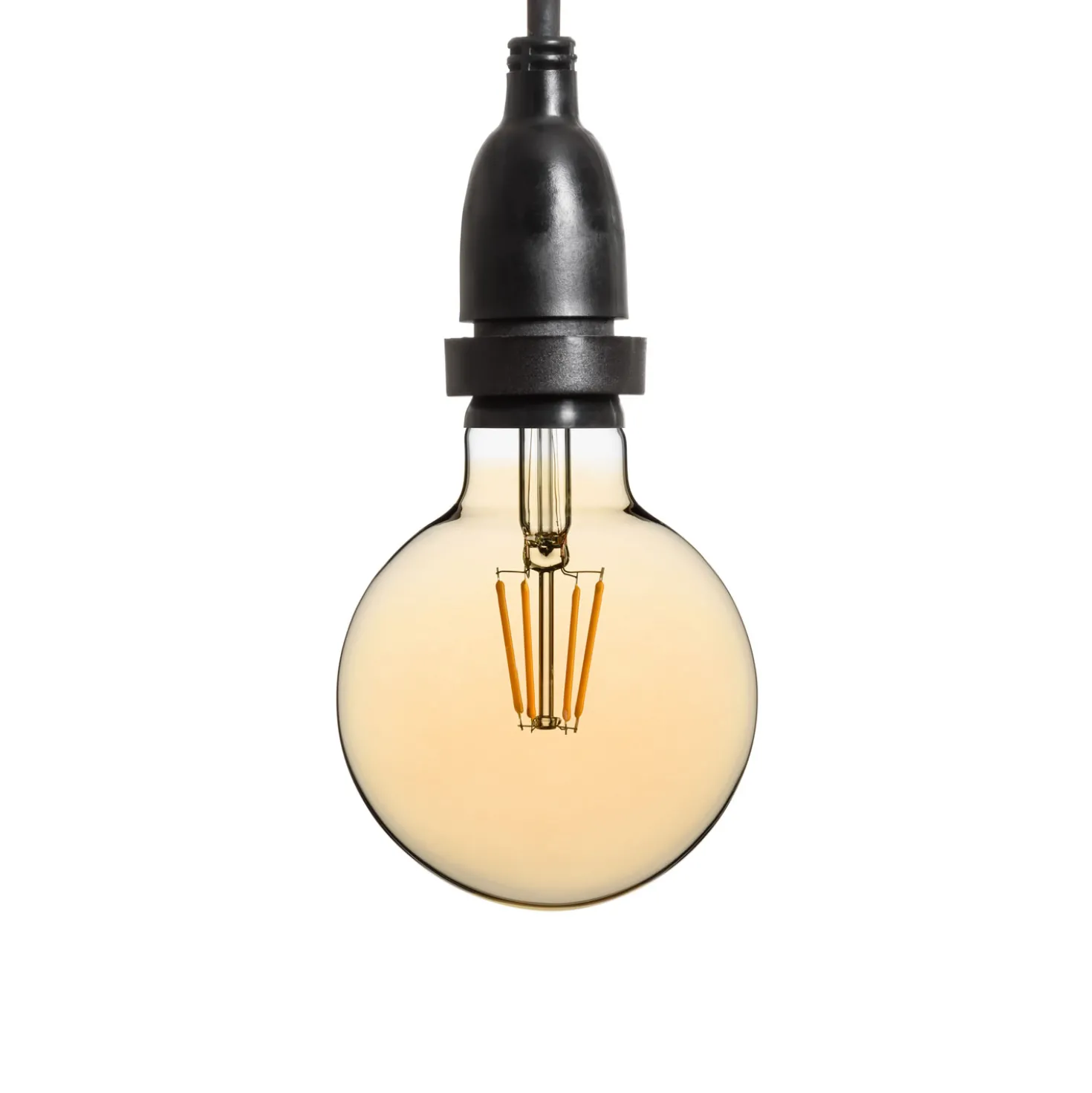 Catena 5 m, 8 lampadine led pendenti globo Ø 95 mm 8 Watt dimmerabili, h 70 cm, prolungabile