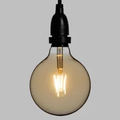 Catena 5 m, 8 lampadine led pendenti globo Ø 125 mm 8 Watt dimmerabili, h 30 cm, prolungabile
