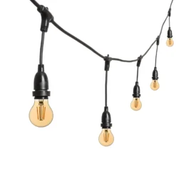 Catena 5 m, 8 lampadine led pendenti goccia Ø 60 mm 4 Watt, dimmerabili, h 30 cm, prolungabile