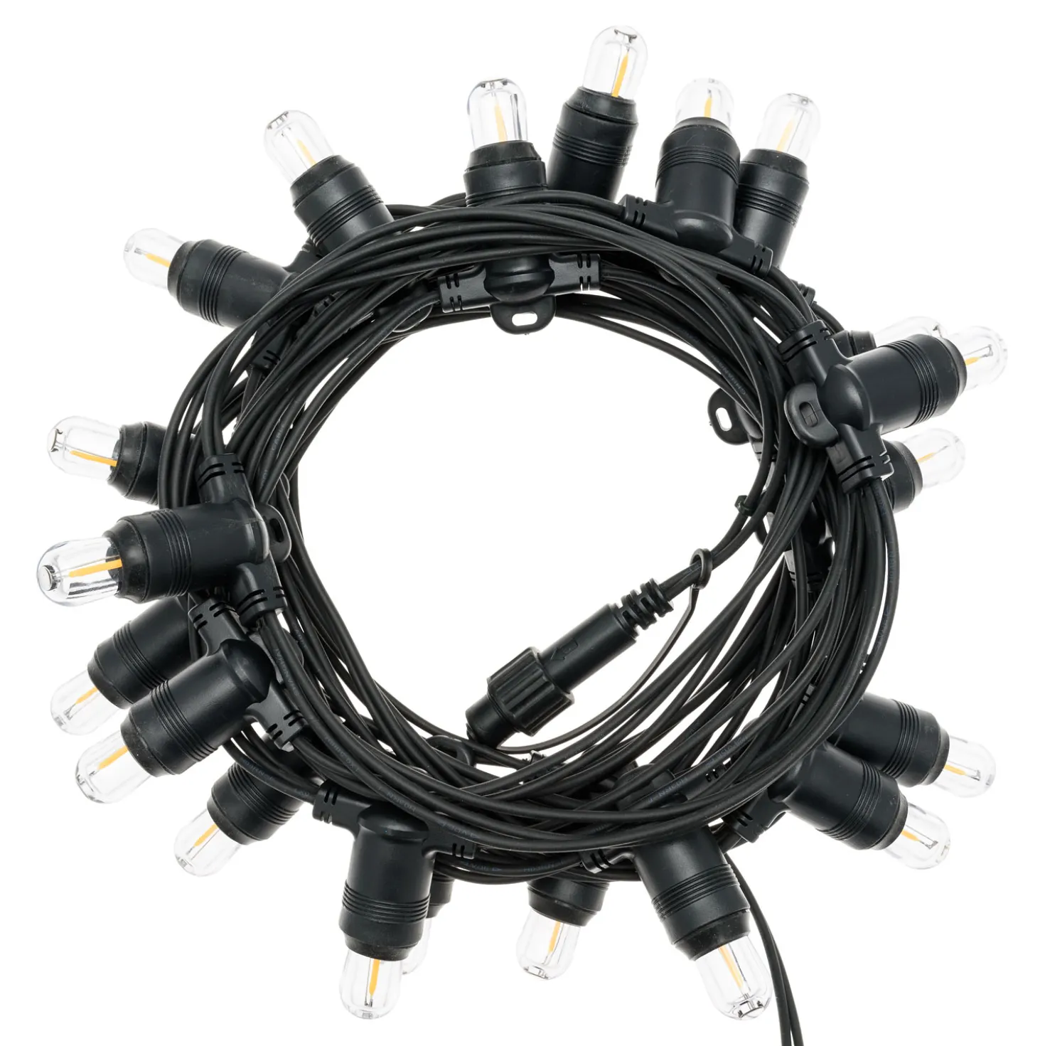 Catena 6 m, 20 lampadine Ø 18 mm, filament led bianco caldo, prolungabile