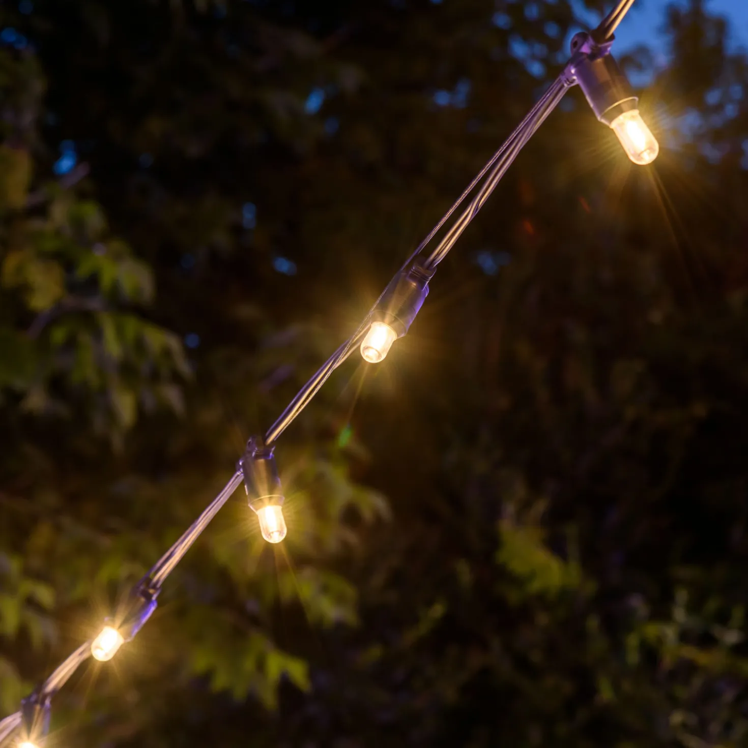 Catena 6 m, 20 lampadine Ø 18 mm, filament led bianco caldo, prolungabile