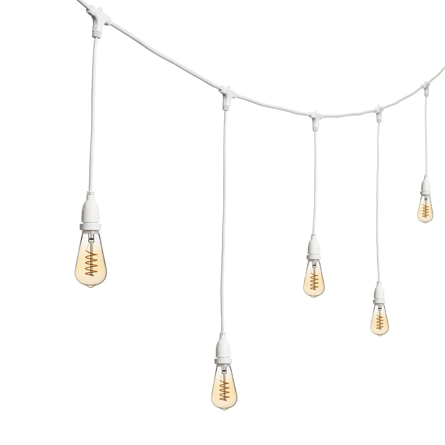 Catena 5 m, 8 lampadine pendenti Edison Ø 64 mm, h 70 cm, led a spirale, prolungabile