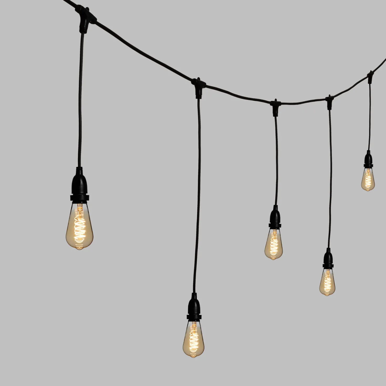 Catena 5 m, 8 lampadine pendenti Edison Ø 64 mm, h 70 cm, led a spirale, prolungabile