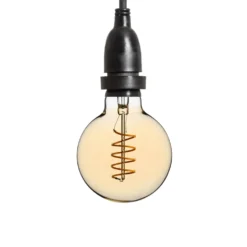 Catena 5 m, 8 lampadine pendenti globo Ø 95 mm, h 30 cm, led a spirale, prolungabile