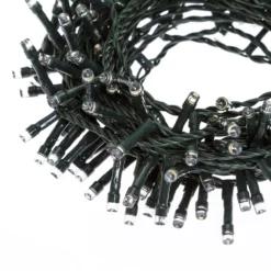 Catena 4,8 m, 120 led bianco caldo, cavo verde