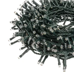 Catena 20 m, 500 led bianco caldo, cavo verde