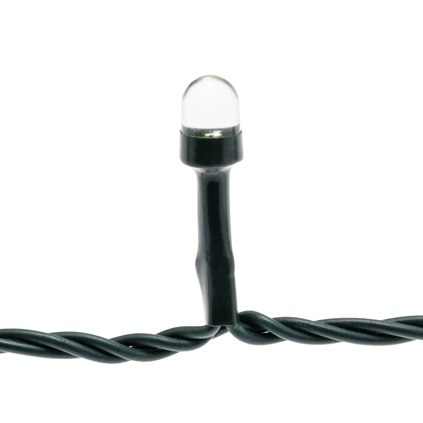 Catena 100 m, 1000 led Convex Ø 8 mm, bianco caldo e bianco freddo, cavo verde