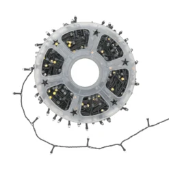 Catena 75 m, 750 led Convex Ø 6.8 mm, bianco caldo, cavo verde