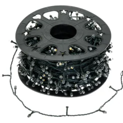 Catena 100 m, 1000 Led Convex Ø 8 mm, bianco caldo, cavo verde