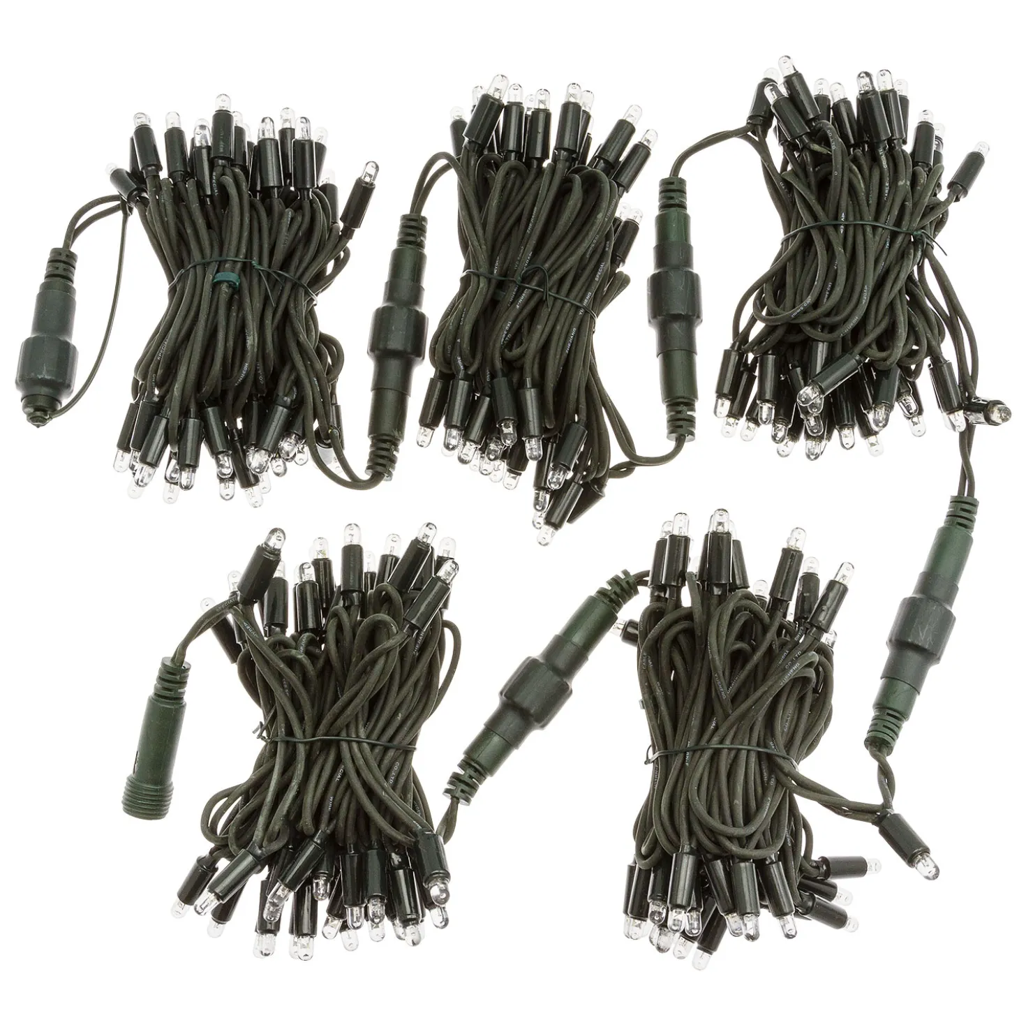 Catena 20 m, 200 maxiled bianco caldo e bianco freddo, cavo verde, prolungabile, IP67