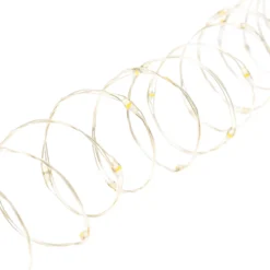 Catena 20 m, 400 microled bianco caldo e bianco freddo, cavo metal argento