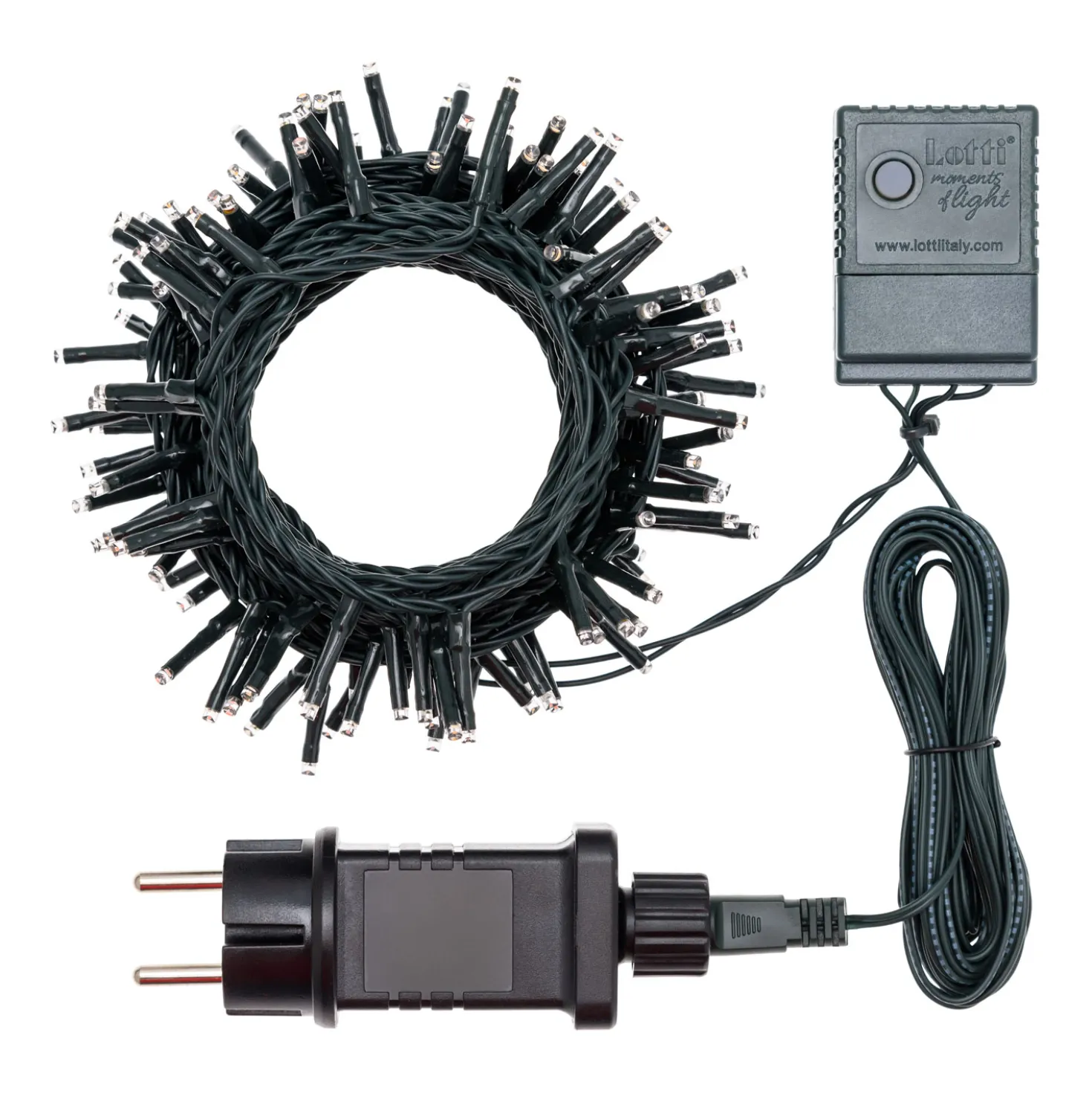 Catena 8,9 m, 120 miniled bianco extra caldo, cavo verde