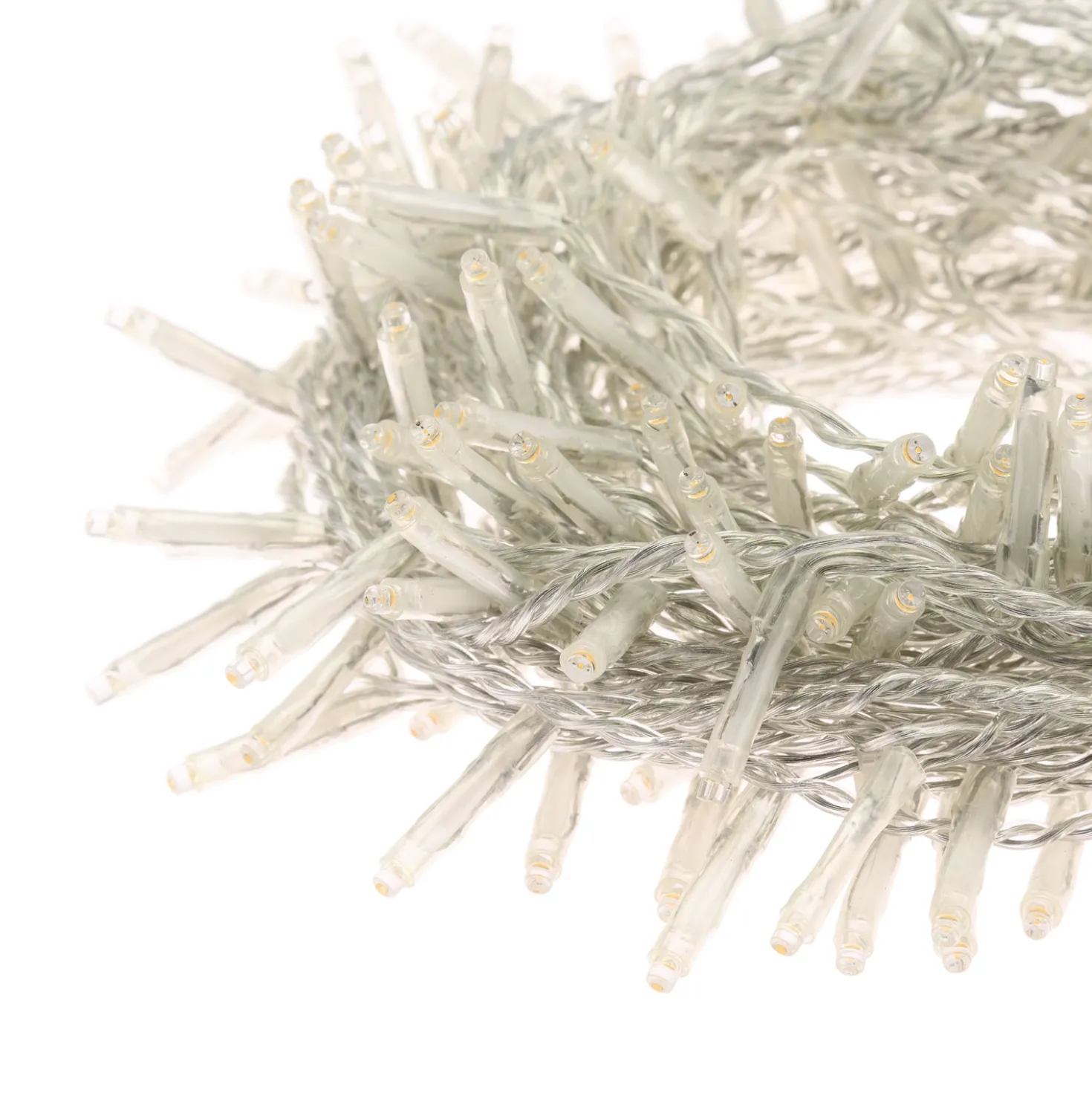 Catena 25,7 m, 360 miniled bianco extra caldo, cavo trasparente