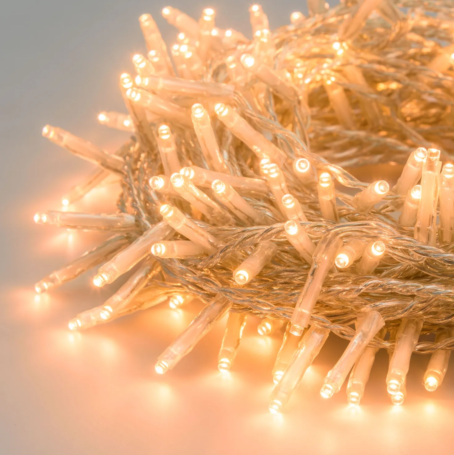 Catena 25,7 m, 360 miniled bianco extra caldo, cavo trasparente