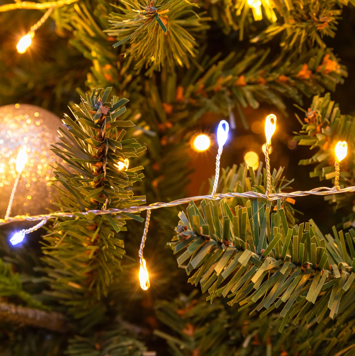 Catena Nastro di Luce 20 m, 1000 Micro led bianco caldo e freddo, cavo argento