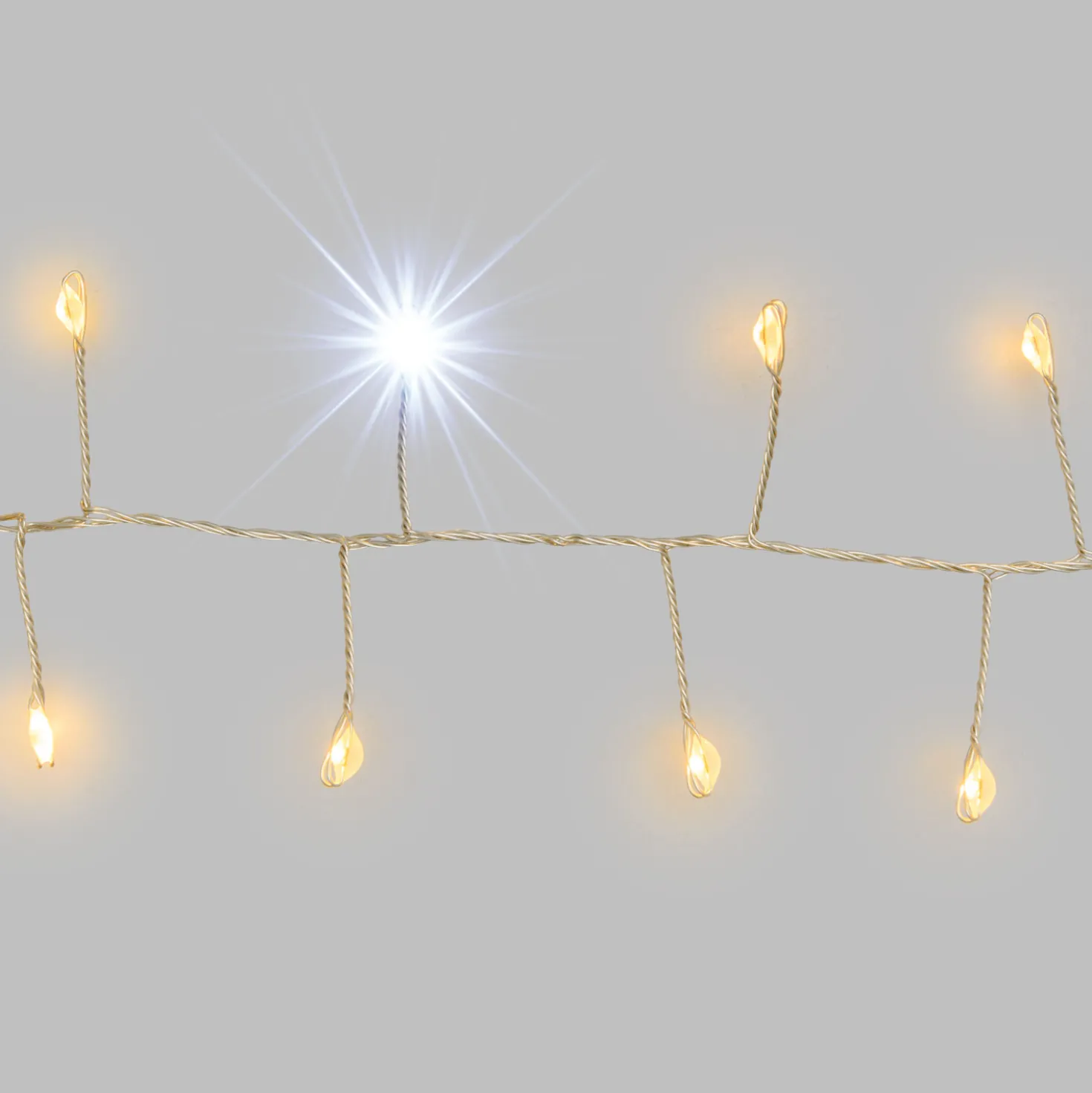 Catena Nastro di Luce 20 m, 1000 Micro led bianco caldo e freddo, cavo argento