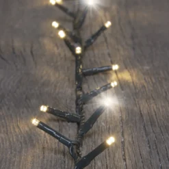 Catena Nastro di luce 20 m, 1000 miniled bianco caldo, cavo verde