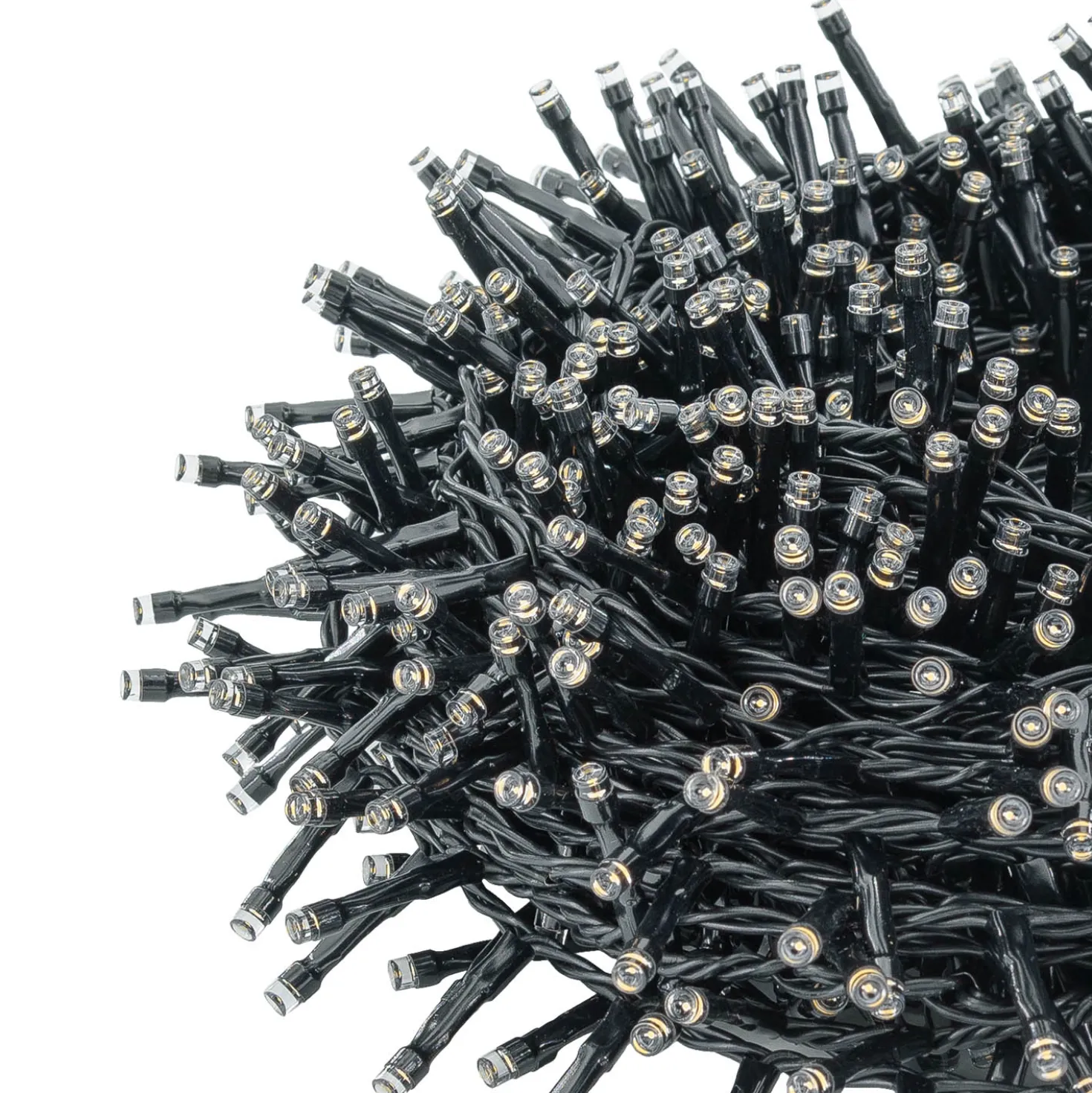 Catena Nastro di Luce 20,5 m, sensore di movimento, 1000 miniled bianco caldo, cavo nero