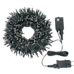 Catena Nastro di Luce 20,5 m, sensore di movimento, 1000 miniled bianco caldo, cavo nero