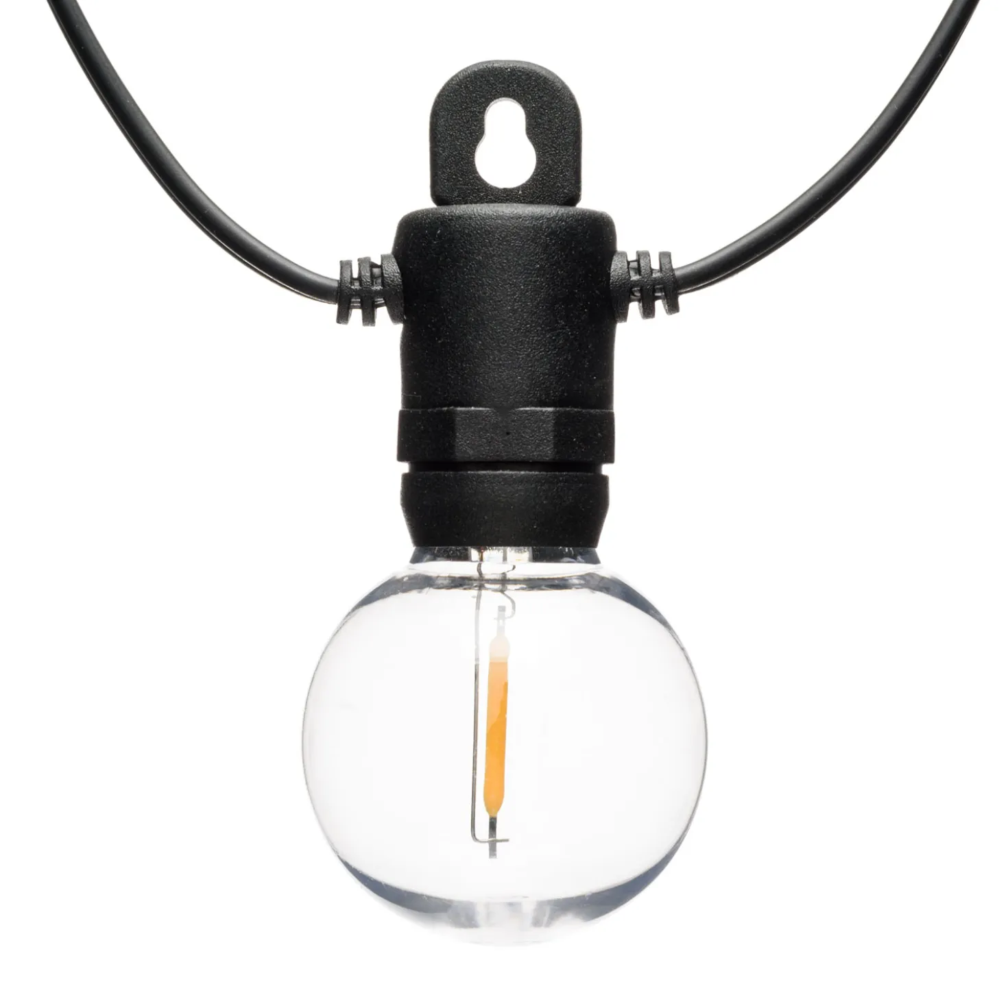 Catena Party light 9,5 m, 20 lampadine trasparenti Ø 40 mm, led bianco caldo