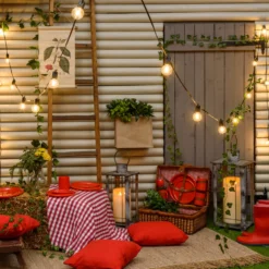 Catena Party light 9,5 m, 20 lampadine trasparenti Ø 40 mm, led bianco caldo