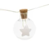 Catena 15 sfere Ø 25 mm con stelle, bianco caldo