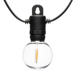 Catena solare di 5 m, 12 lampadine trasparenti Ø 40 mm, led bianco caldo