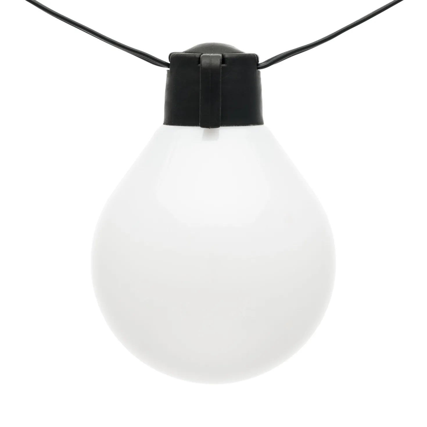 Catena solare 8 m con cavo illuminato, 20 lampadine bianche, 58 led bianco caldo, cavo nero