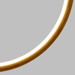 Cerchio in legno naturale, 37 cm, led bianco caldo, uso interno
