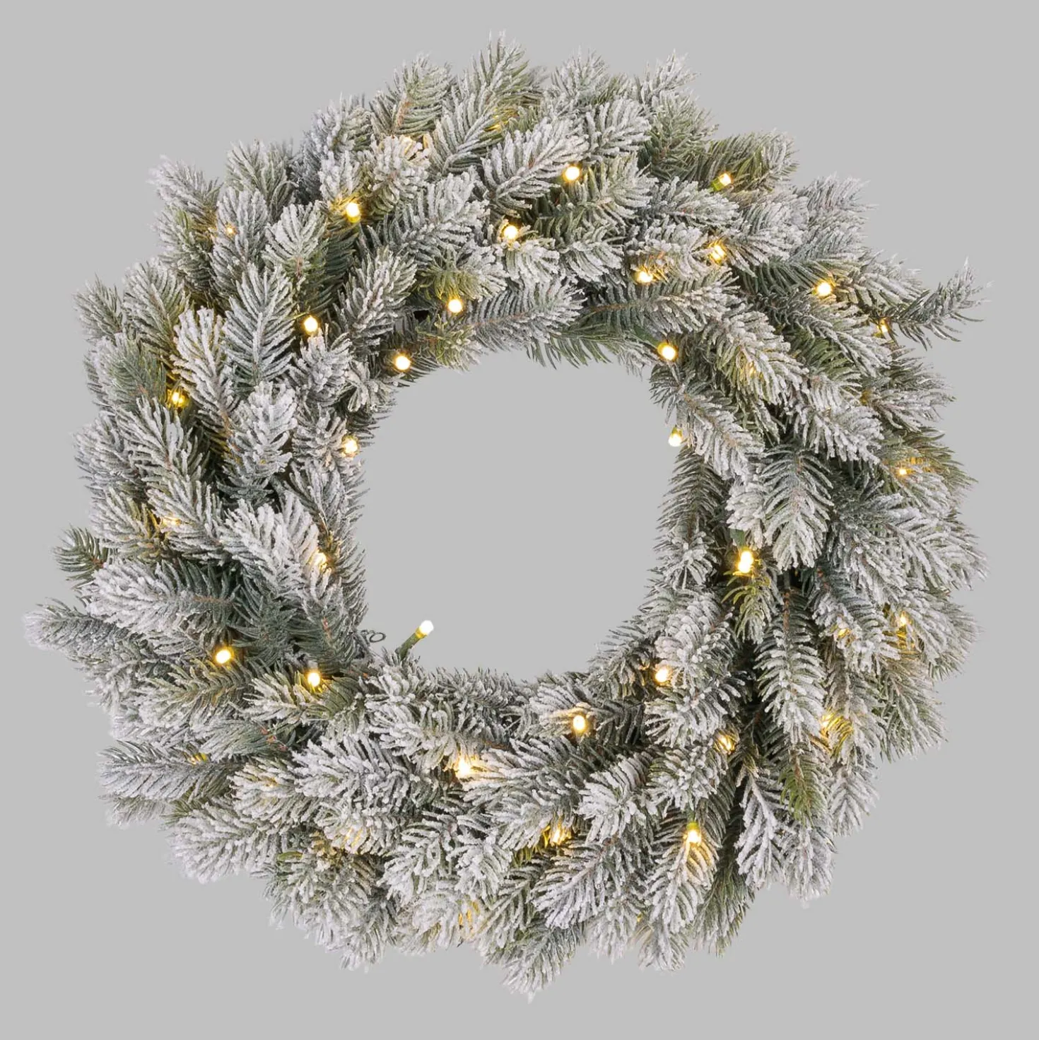 Corona Alpino in finto pino a batteria Ø 40 cm, 50 led integrati bianco caldo