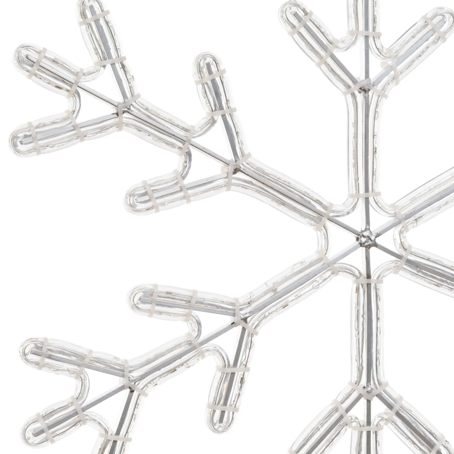 Cristallo di neve in tubo luminoso, 68 x 68 cm, 253 led bianco caldo e bianco freddo