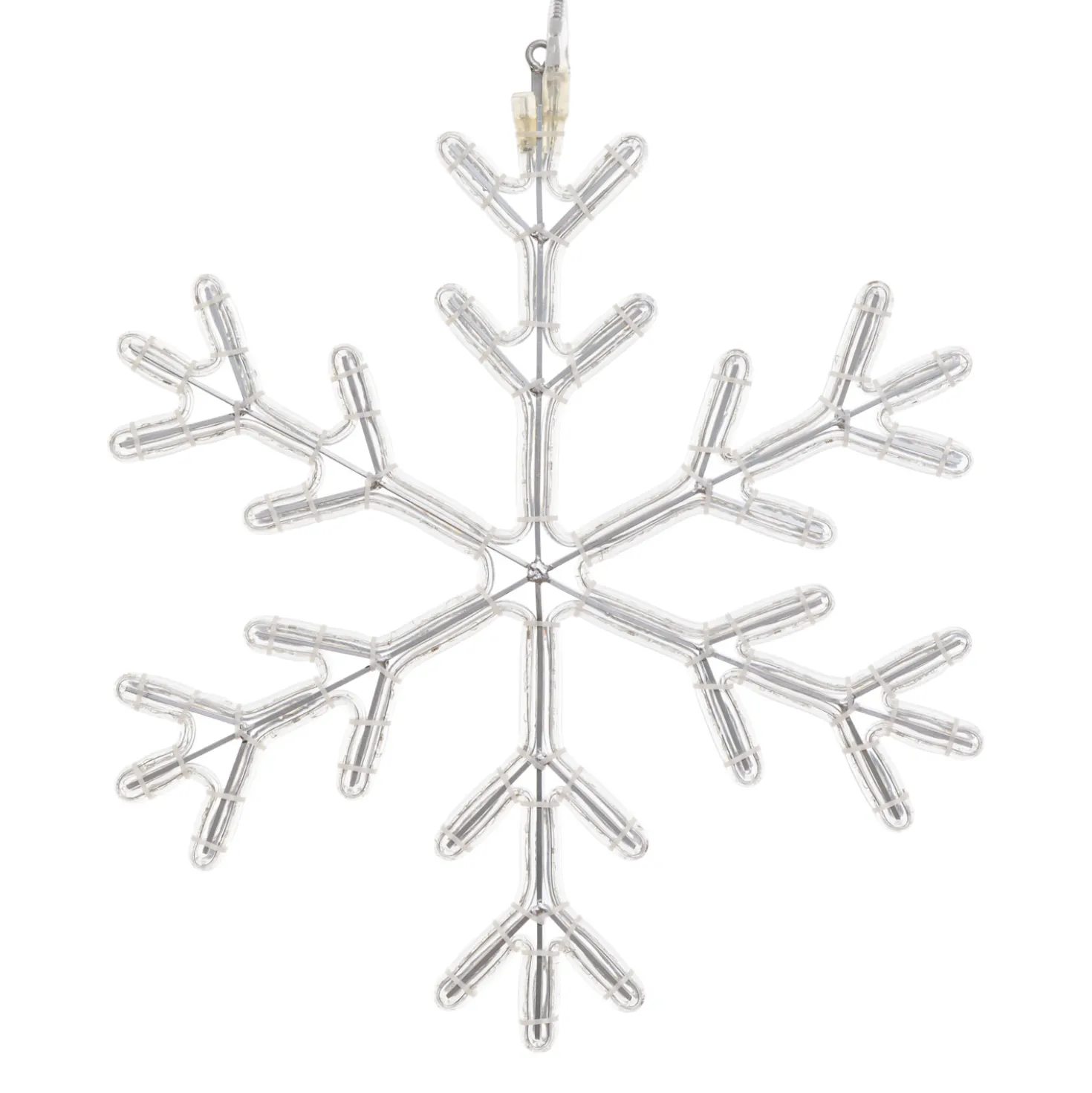 Cristallo di neve in tubo luminoso, 68 x 68 cm, 253 led bianco caldo e bianco freddo