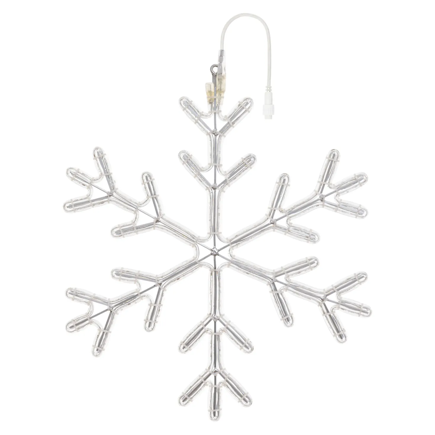 Cristallo di neve in tubo luminoso, 68 x 68 cm, 253 led bianco caldo e bianco freddo