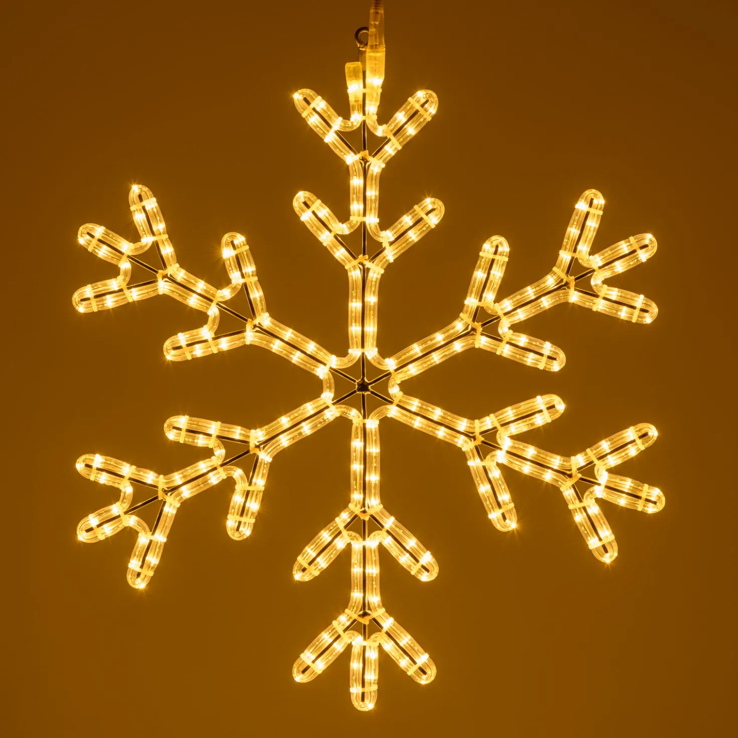 Cristallo di neve in tubo luminoso, 68 x 68 cm, 253 led bianco caldo