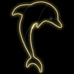 Delfino in tubo led effetto neon bianco caldo, lato sinistro