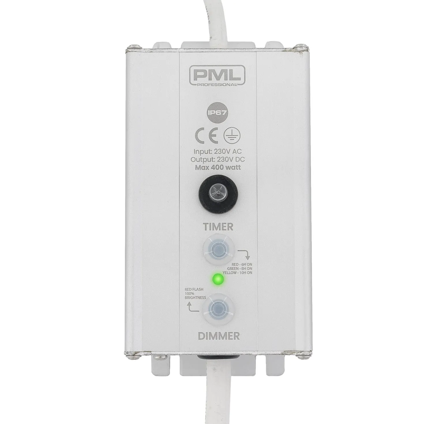 Dimmer e timer per decorazioni PML IP67, max 400 watt, cavo bianco