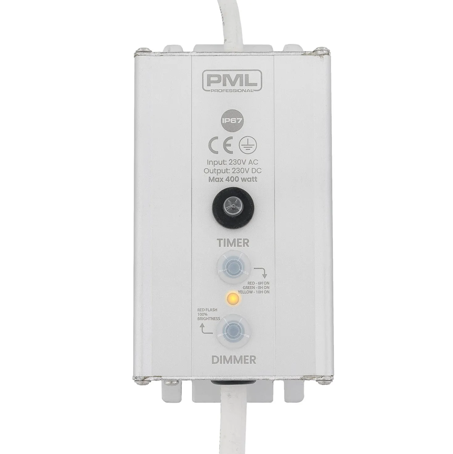 Dimmer e timer per decorazioni PML IP67, max 400 watt, cavo bianco
